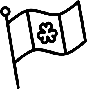 Shamrock Outlined Flag PNG Image