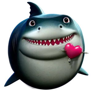 Shark Cartoon In Love Png Aux PNG Image