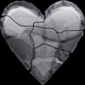 Shattered Glass Heart PNG image with transparent background
