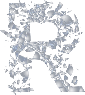 Shattered Glass Letter B PNG Image