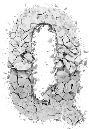 Shattered Letter Q Art PNG Image