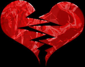 Shattered Red Heart PNG image with transparent background