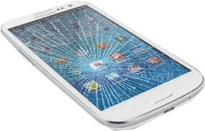 Shattered Screen Smartphone PNG Image