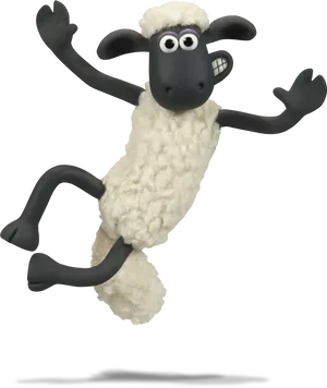 Shaunthe Sheep Jumping Happily PNG Image