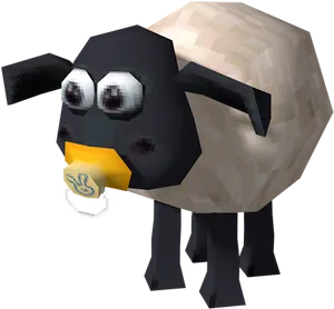 Shaunthe Sheep3 D Model PNG Image