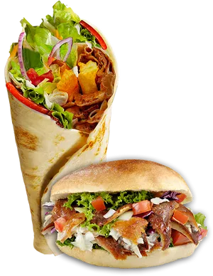 Shawarma Wrapand Sandwich PNG Image