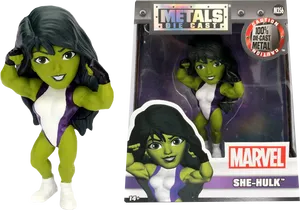 She Hulk Metals Die Cast Figure Packaging PNG Image