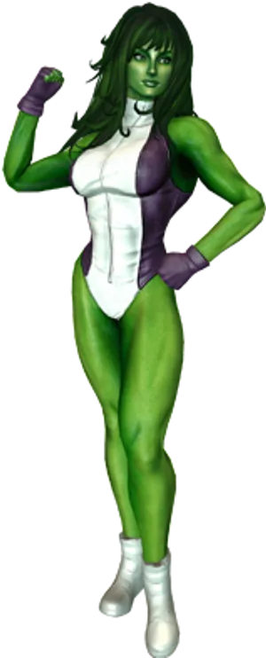 She Hulk_ Standing_ Pose PNG Image