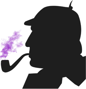 Sherlock Silhouettewith Pipe PNG Image