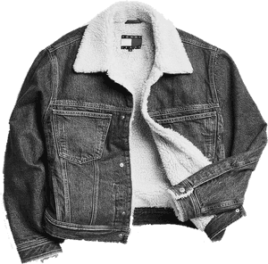 Sherpa Lined Denim Jacket PNG image with transparent background