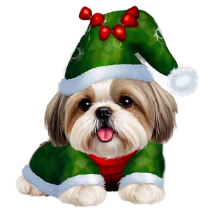 Shih Tzu Christmas Elf Png 06242024 PNG Image