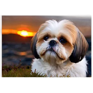 Shih Tzu Watching Sunset Png 06242024 PNG Image