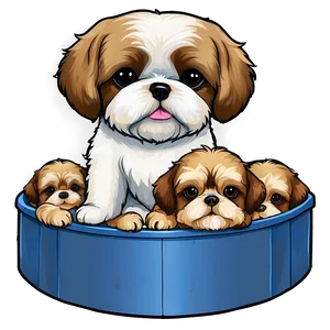 Shih Tzu With Puppies Png 82 PNG Image