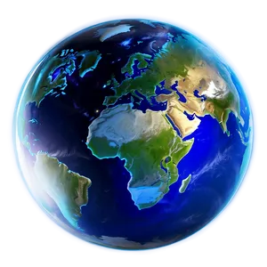 Shimmering Blue Planet Emblem Png 06292024 PNG Image