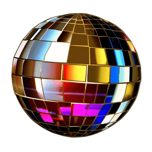 Shimmering Disco Ball PNG image with transparent background