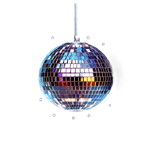 Shimmering Disco Ball Suspendedin Air PNG image with transparent background