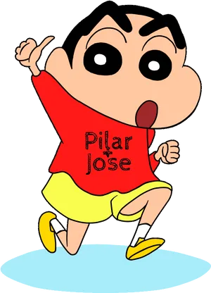 Shin Chan Animated Character Running PNG Image