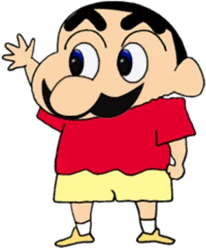 Shin Chan Waving Hello PNG Image