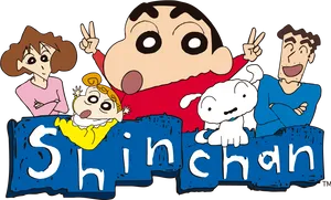 Shinchan Familyand Pets PNG Image