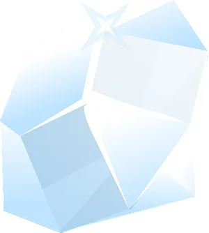 Shiny Blue Crystal Illustration PNG Image