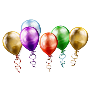 Shiny Gold Balloons PNG 12 PNG