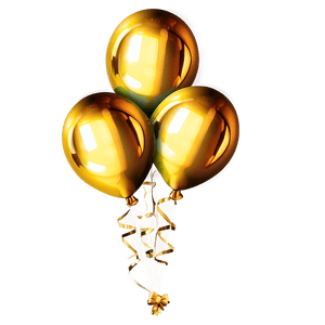 Shiny Gold Balloons PNG yyd37 PNG