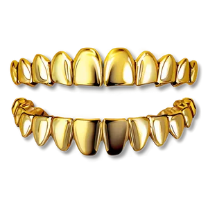 Shiny Gold Grillz Design Png Ovj PNG Image