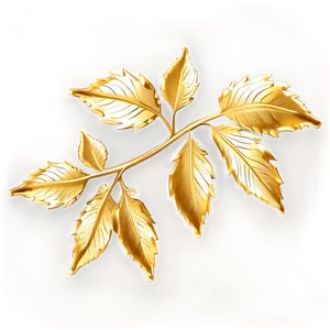 Shiny Gold Leaves Decoration Png Fxd PNG Image