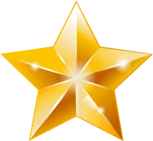 Shiny Gold Star Graphic PNG Image