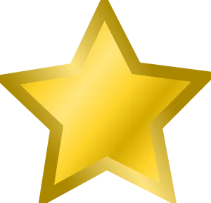 Shiny Gold Star Graphic PNG Image