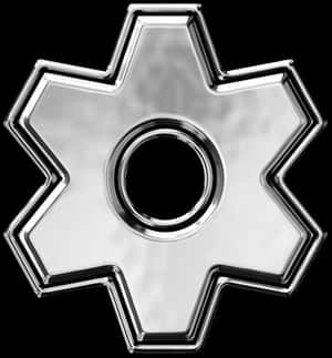 Shiny Metal Gear Design PNG image with transparent background