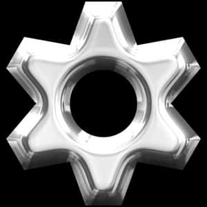 Shiny Metal Gear Isolated PNG image with transparent background