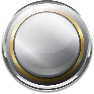 Shiny Metallic Button Design PNG Image