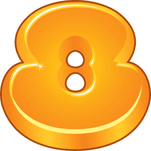 Orange Cartoon Number Eight Png Clipart Image Numbers - Cartoon Number Png, Transparent Png PNG