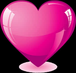 Shiny Pink Heart Graphic PNG image with transparent background
