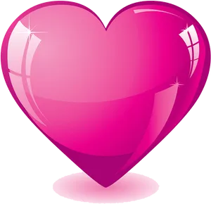 Shiny Pink Heart Graphic PNG Image