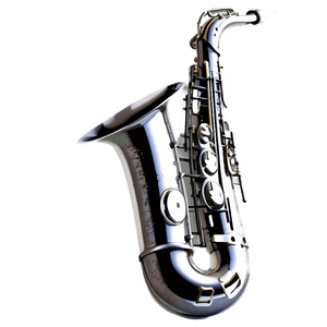 Shiny Silver Saxophone PNG 05252024 PNG