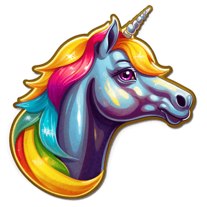 Shiny Unicorn Sticker PNG cxe81 PNG with transparent background