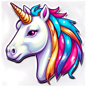 Shiny Unicorn Sticker PNG wyy7 PNG with transparent background