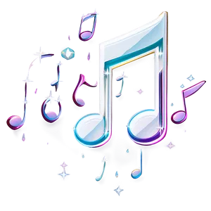 Shiny White Music Notes Png Rtx PNG Image