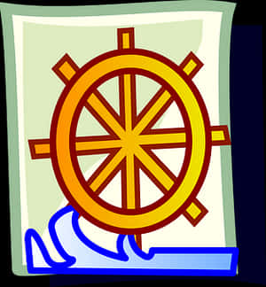 Ship Steering Wheel Illustration PNG image with transparent background