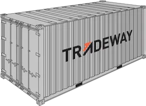 Shipping Container Tradeway Graphic PNG Image