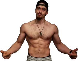 Shirtless Manwith Mustache PNG Image