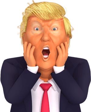 #trumpstickers Chocked Trump 3d Caricature - 3d Cartoon Models Trump, HD Png Download PNG image with transparent background