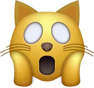 Shocked Cat Face Emoji PNG Image