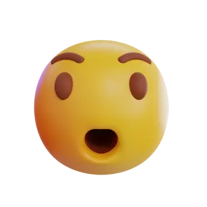 Shocked Face Emoji Graphic PNG Image