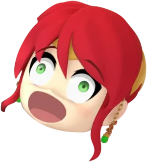 Shocked Redhead Cartoon Expression PNG Image