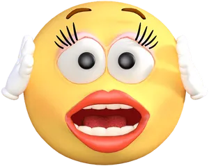 Shocked Yellow Emoji Hands On Face PNG Image