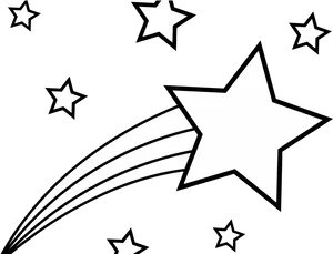 Shooting Star Graphic Black Background PNG Image