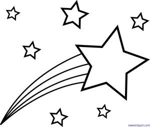 Shooting Star Vector Art PNG Image